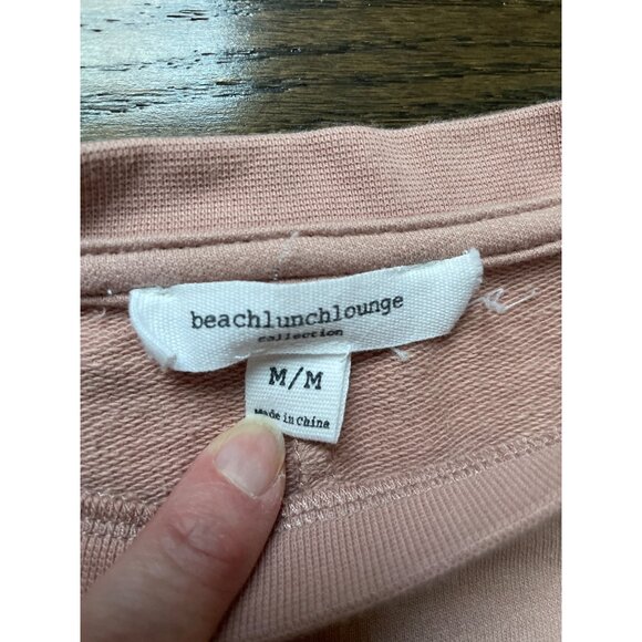 Beachlunchlounge Mini Dress Womens‎ Medium Blush Pink Cotton Flutter Sleeve - Picture 2 of 8